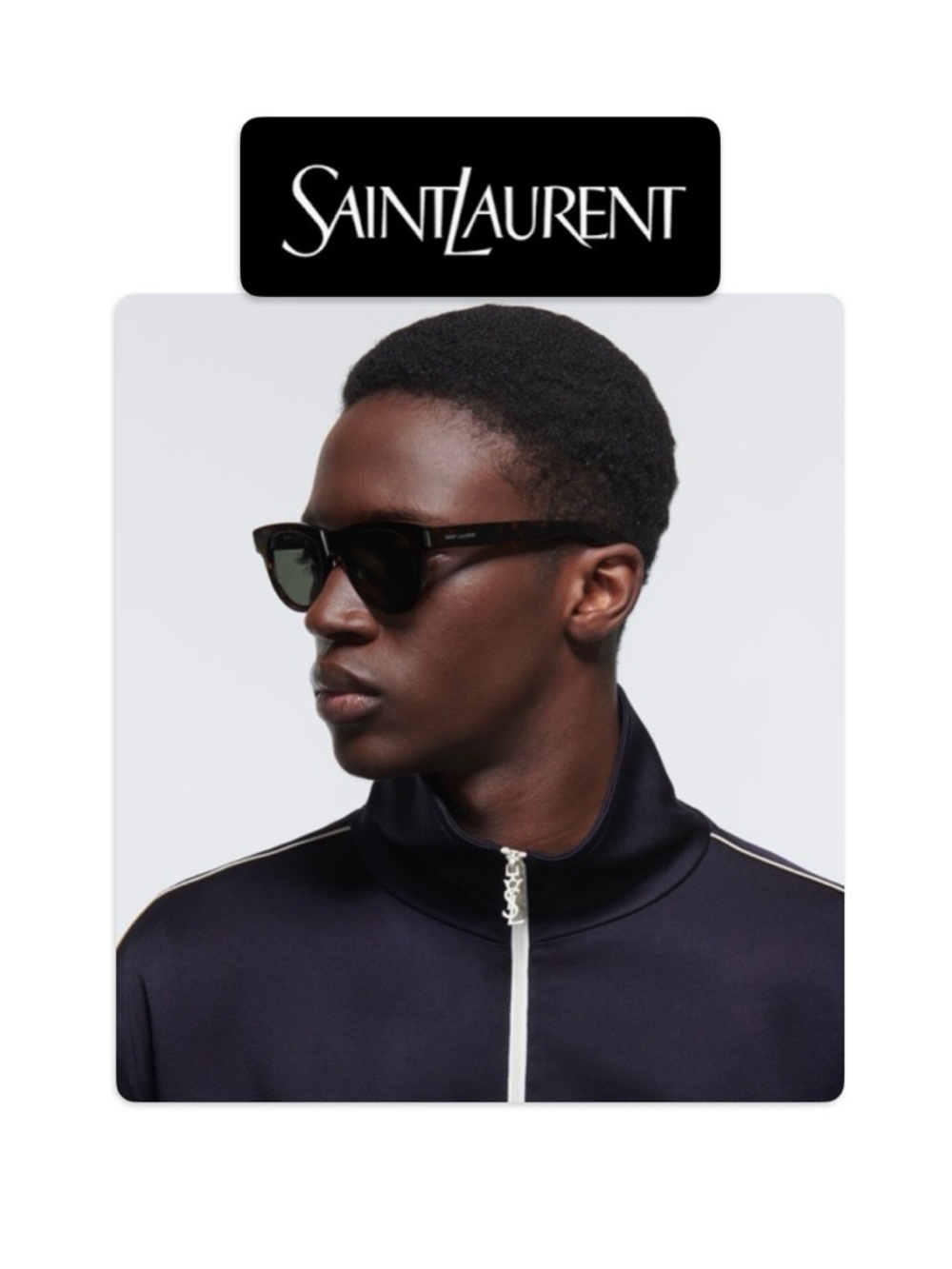 NWT [Saint Laurent] SL 571 Square Brown/Black Tortoise Acetate Luxury Sunglasses